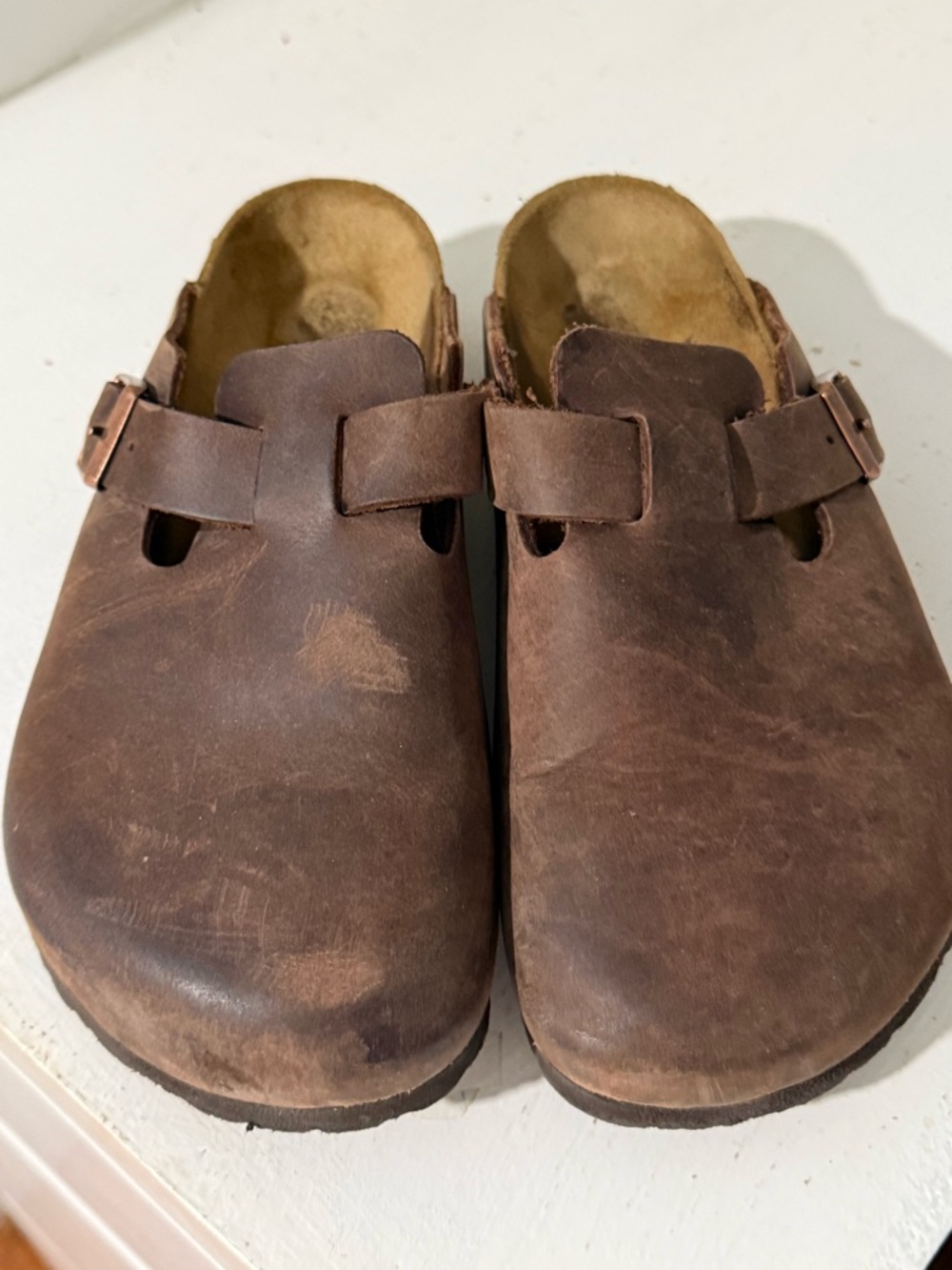 Birkenstock Oil Leather Boston Brown Size 39
